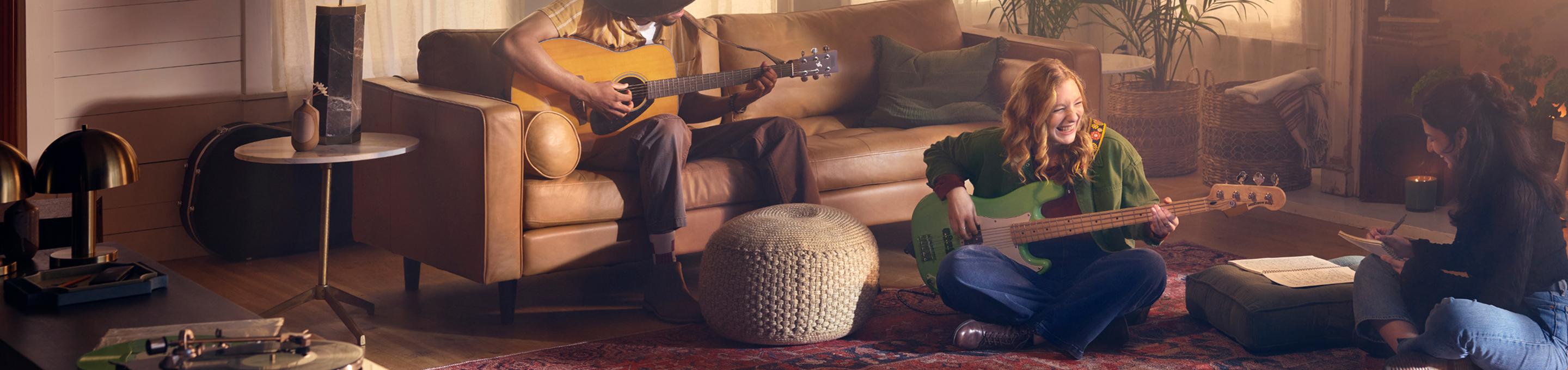 Sydney, a real patient, making music with some friends.